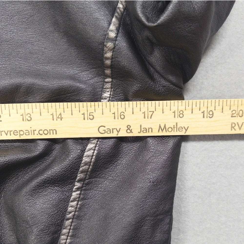 Zara Kids Moto Jacket Kids Size 10 Black Faux Leather Distressed Biker Coat Zip
